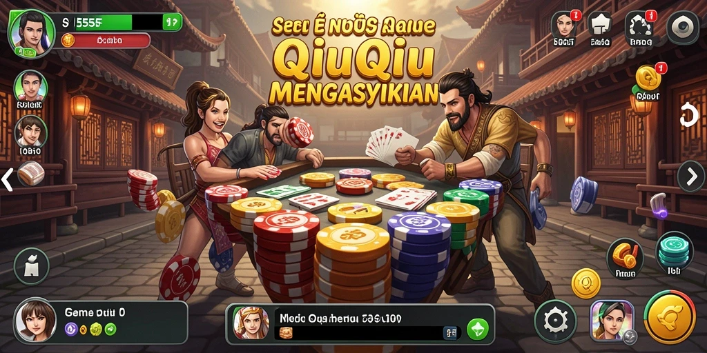 Tampilan screenshot 555F yang menampilkan keseruan bermain QiuQiu.