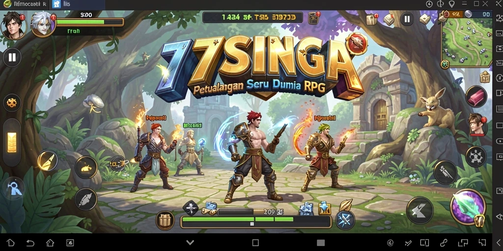 Tampilan gameplay RPG yang epik dan menarik di 77SINGA.