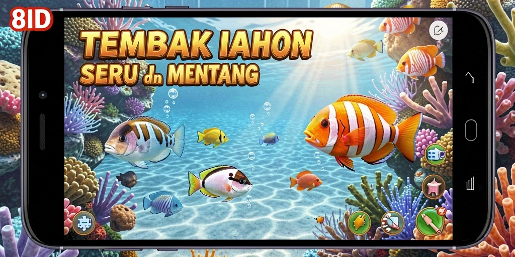 Tampilan utama gameplay 8ID Tembak Ikan yang menarik.