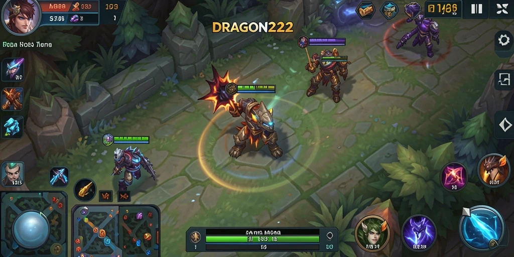 Tampilan menarik dari gameplay DRAGON222 dalam pertarungan MOBA.
