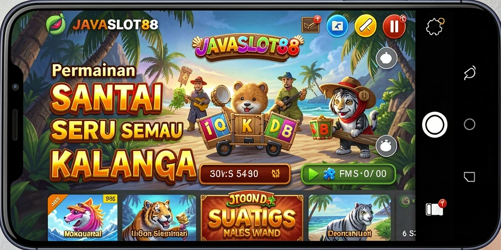 Screenshot menampilkan layar utama <strong>JAVASLOT88</strong> dengan gameplay slot yang seru.