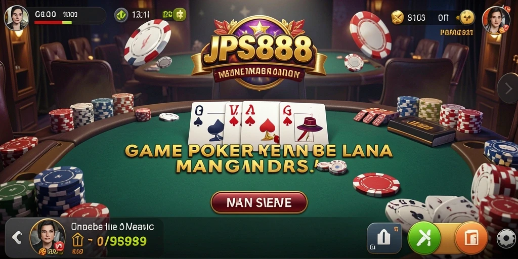 Screenshot menunjukkan pemain beraksi dalam permainan Poker di JPS888.