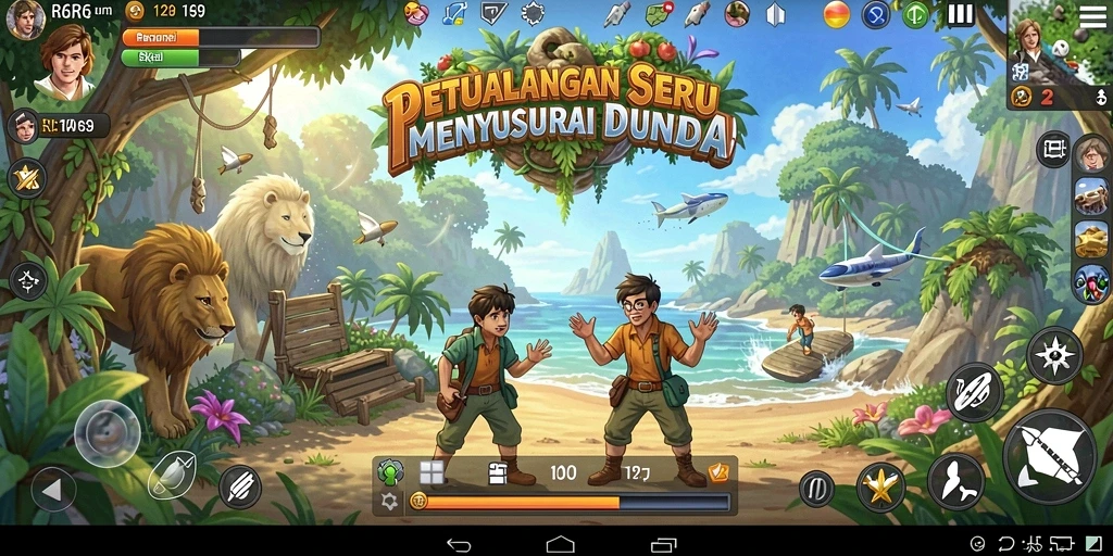 Gameplay R6R6 yang menantang dalam dunia petualangan yang luas.