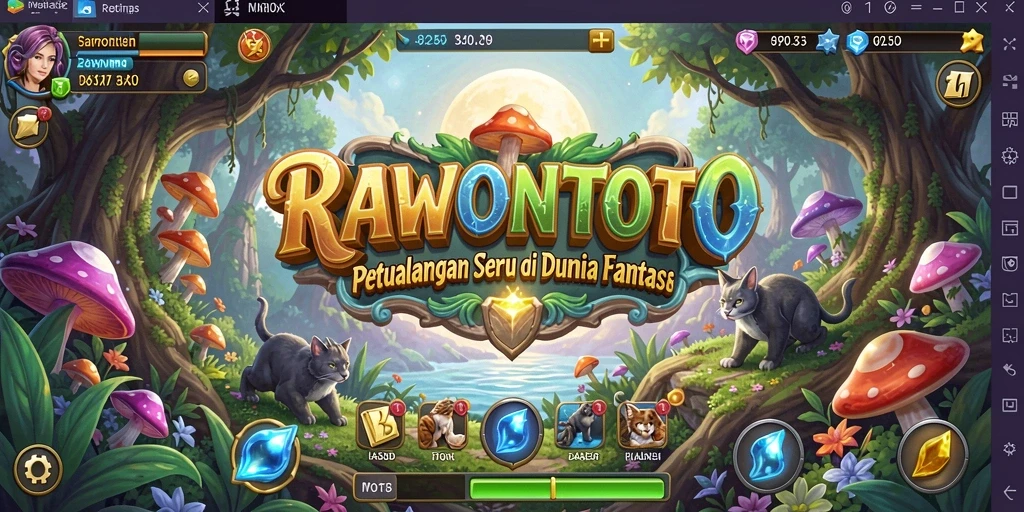 Tampilan gameplay RAWONTOTO yang penuh aksi dan eksplorasi.