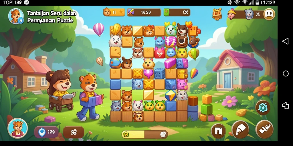 Screenshot gameplay menampilkan tantangan puzzle seru di TOPI189.