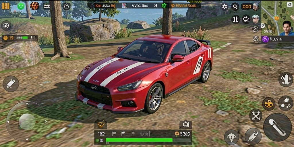 Screenshot dari gameplay VV62 yang menggambarkan simulasi kehidupan.