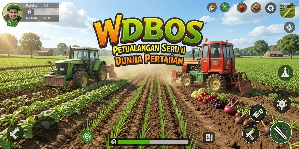 Tampilan gameplay WDBOS yang menarik dengan aktivitas bertani.