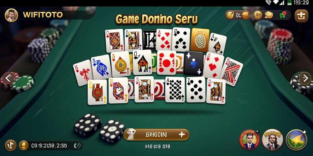 Screenshot utama WIFITOTO menampilkan antarmuka permainan Domino yang menarik.